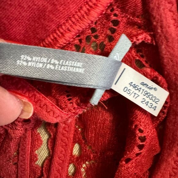 Aerie Red Lace Bralette Size Small - Picture 5 of 5